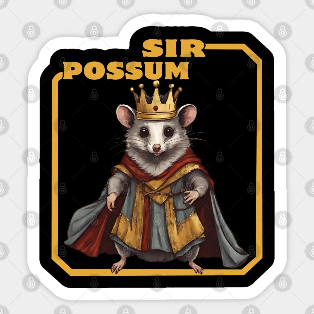 Sir Possum Sticker by Ilustradamus